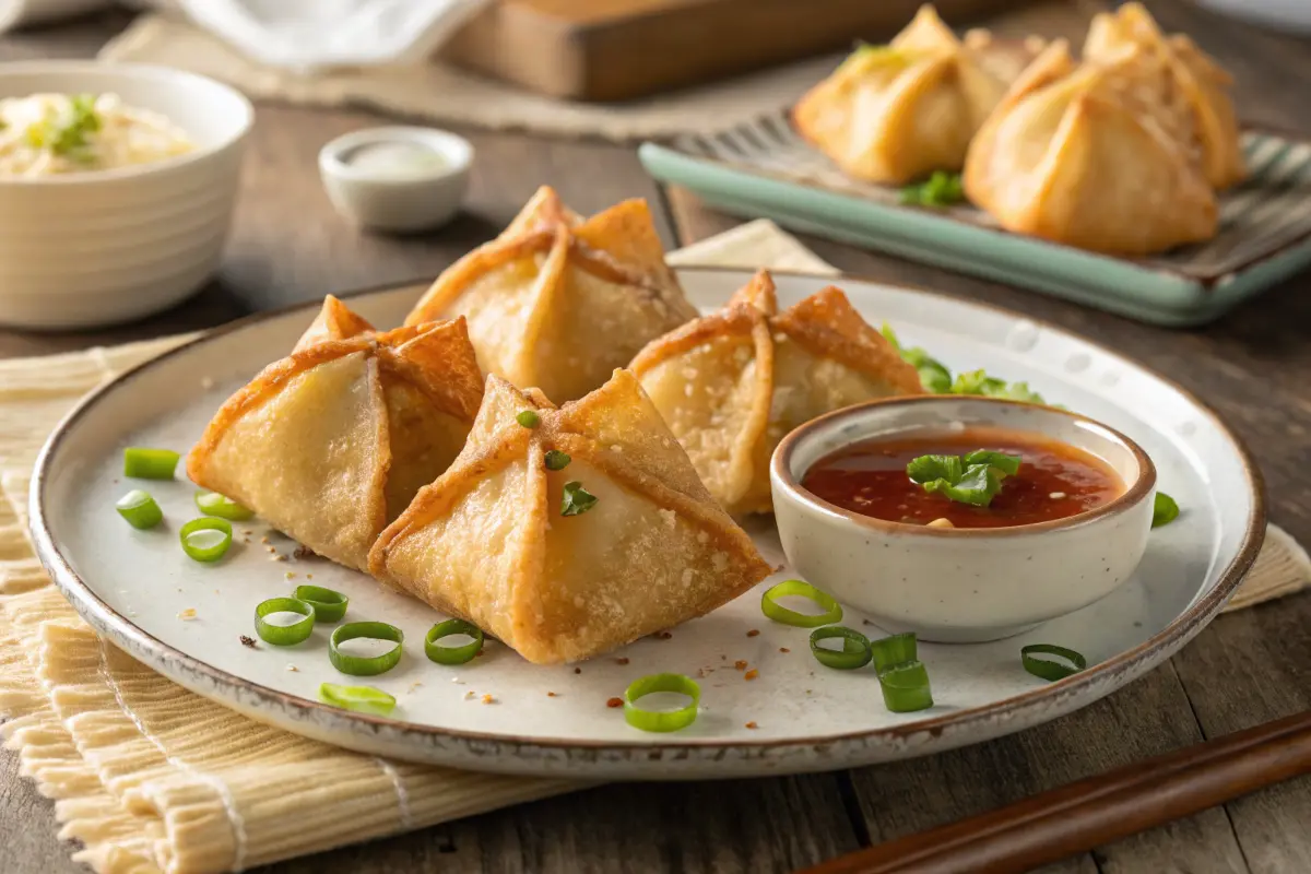 Gluten-Free Crab Rangoonwith dipping sauce