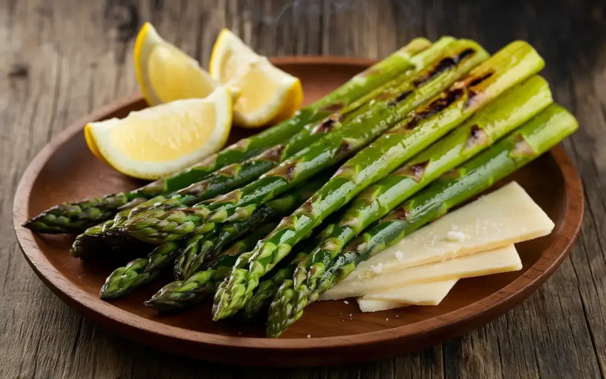 Grilled asparagus with lemon and Parmesan