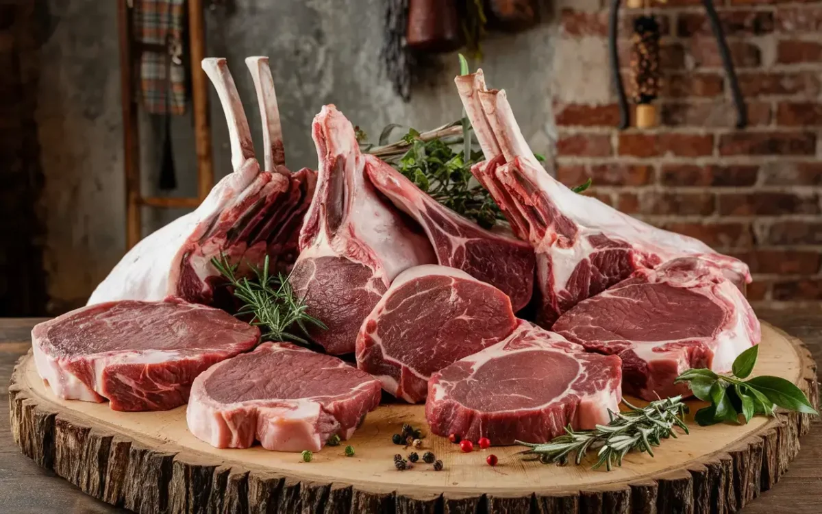 Raw Goat and Lamb Meat Cuts for Traditional Birria