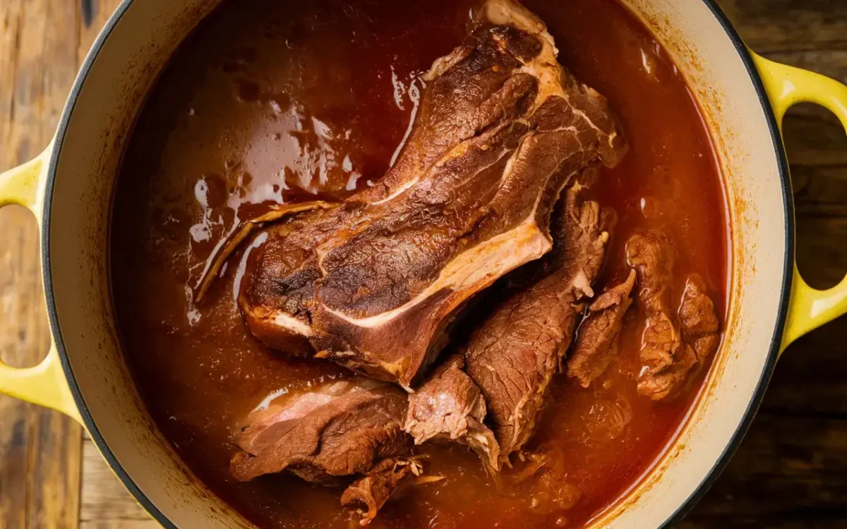 Birria Cooking Process in Dutch Oven