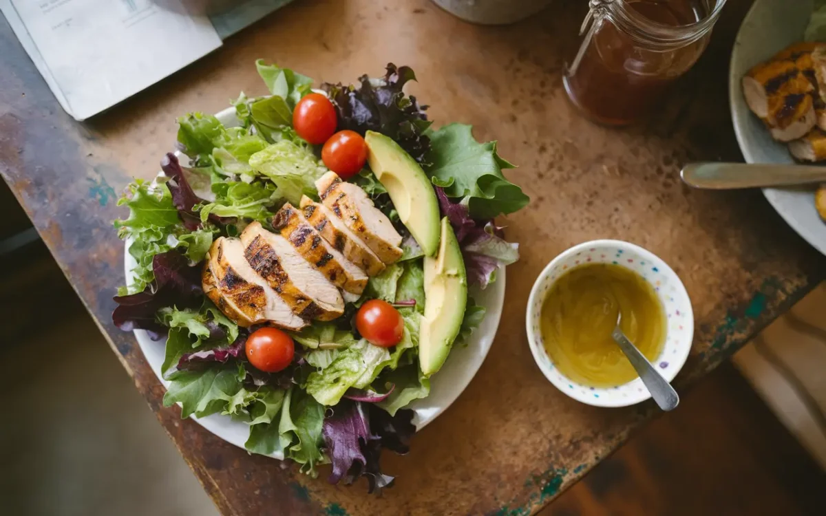 grilled chicken avocado salad lunch