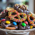 Assorted Chocolate Covered Pretzels on Plate