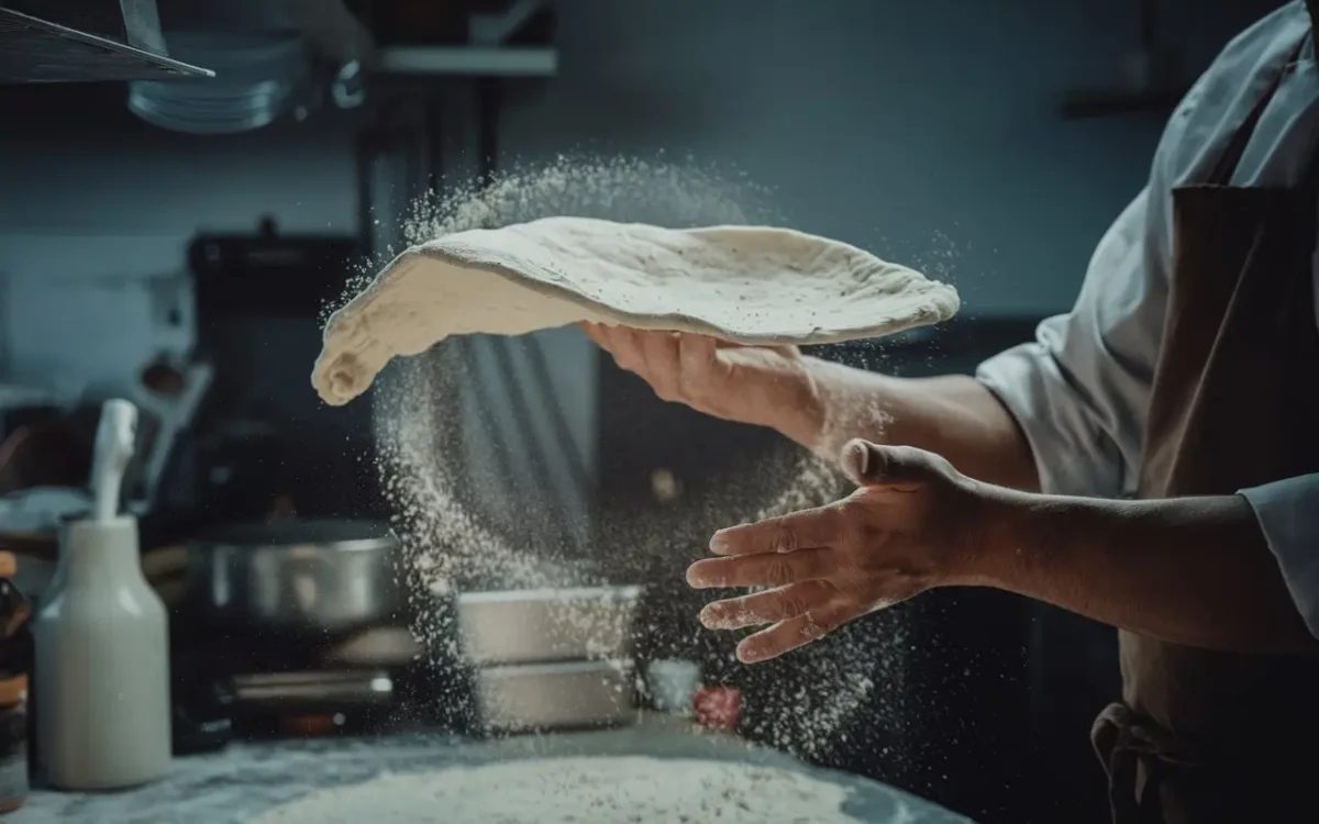 Artisanal pizza dough preparation