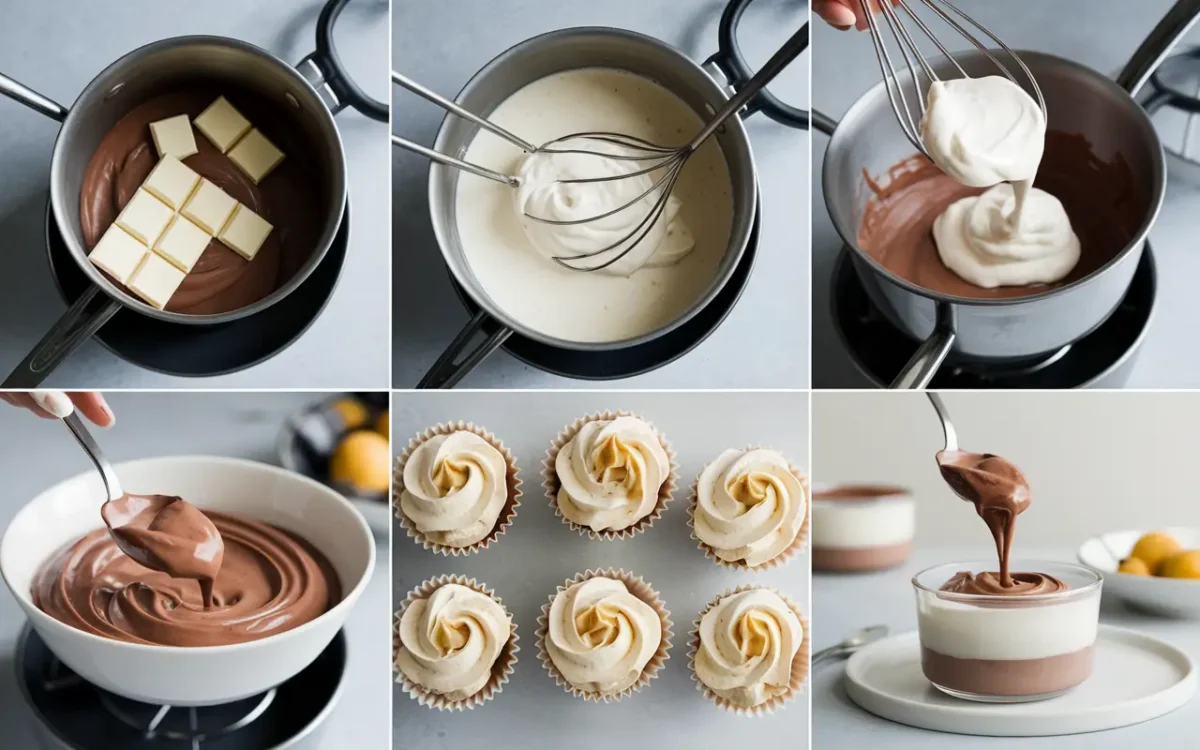 White chocolate mousse recipe in progress