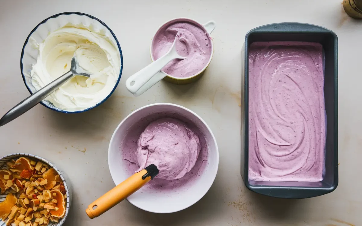 Steps for making ube ice cream at home