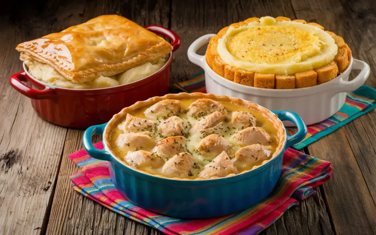 Chicken pot pie casserole variations