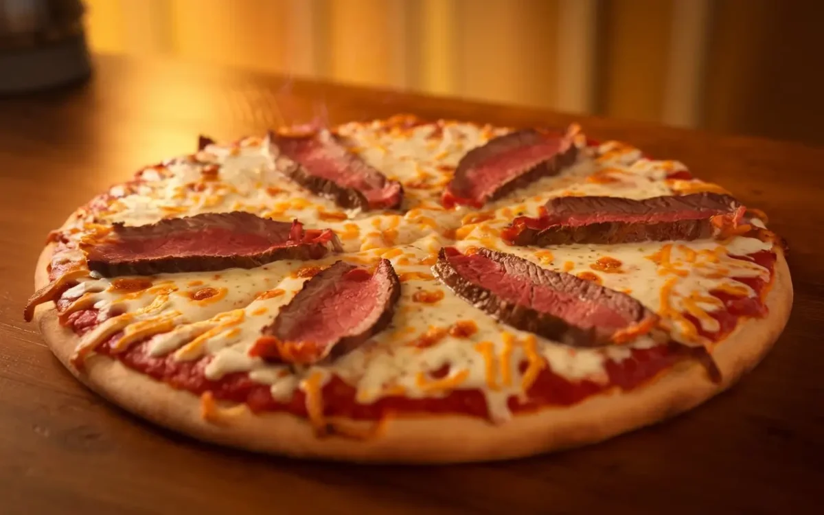 Viral Dominos pizza with cheese and steak