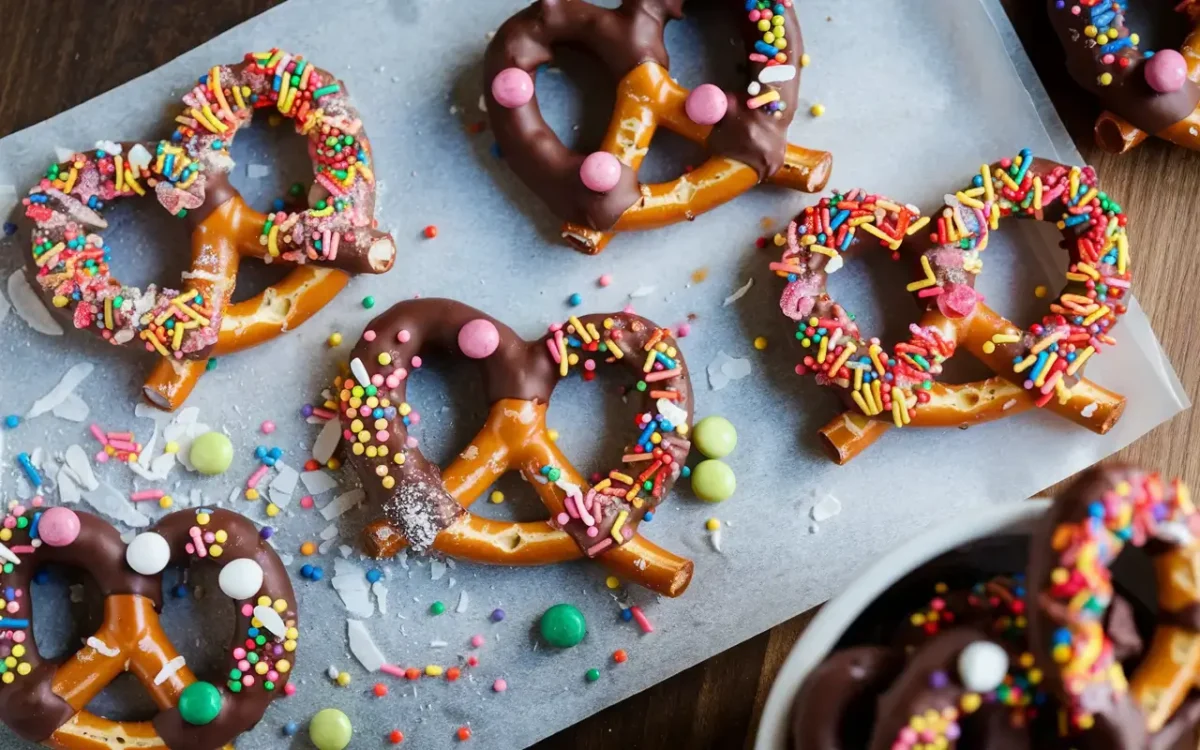 Decorated Chocolate Dipped Pretzels