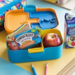 Lunchbox with Uncrustables and snacks