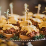 Mini Texas Toast Sloppy Joes served as party bites