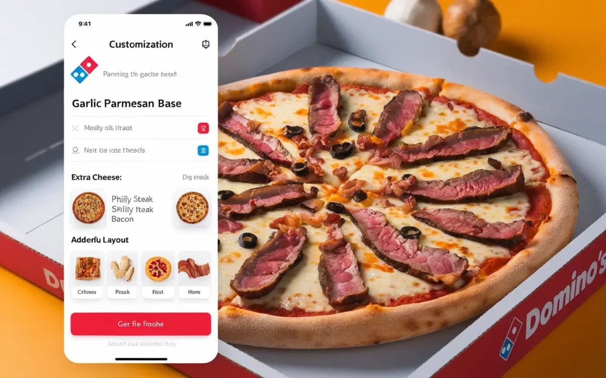Domino’s app pizza customization screenshot