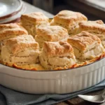 chicken pot pie casserole on table