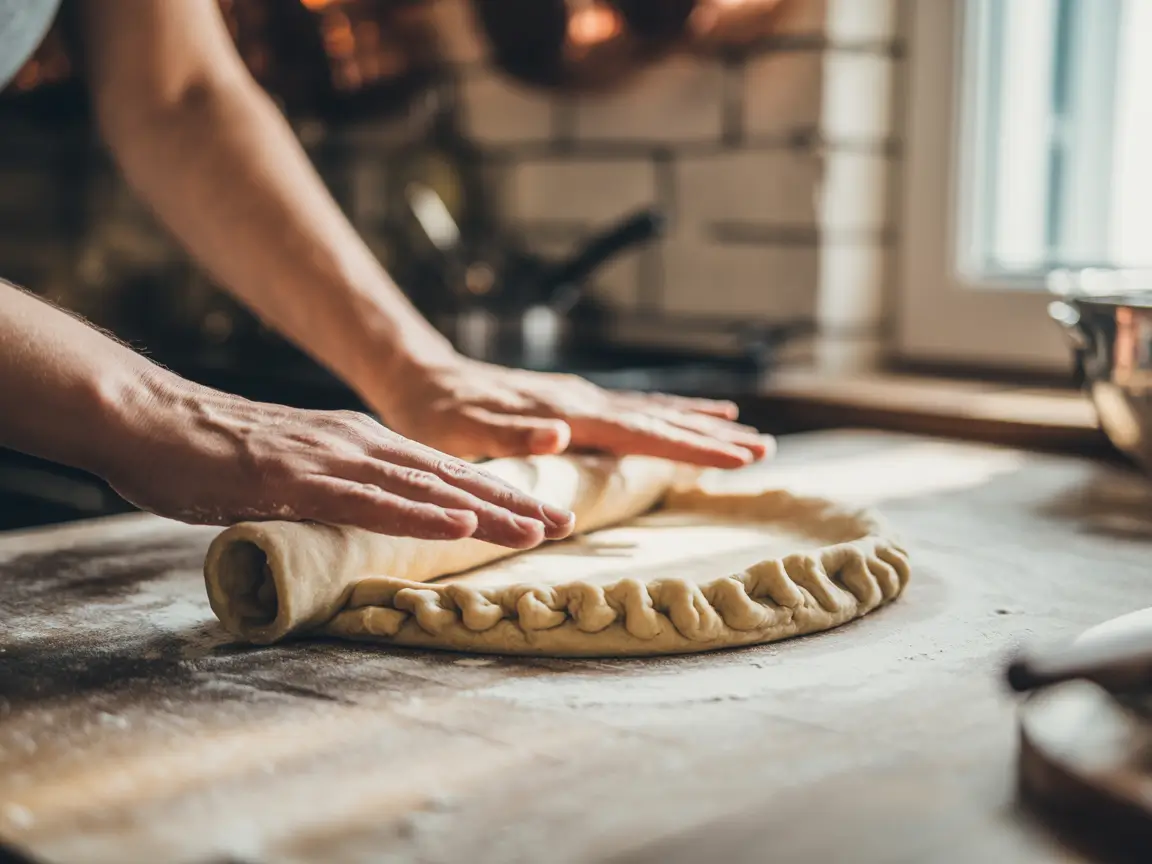 Rolling sourdough pie crust