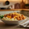 Homemade KFC bowl served in a rustic kitchen