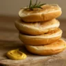 Freshly baked sourdough burger buns