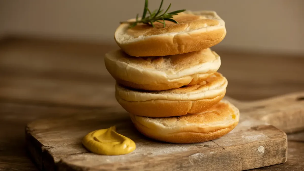 Freshly baked sourdough burger buns