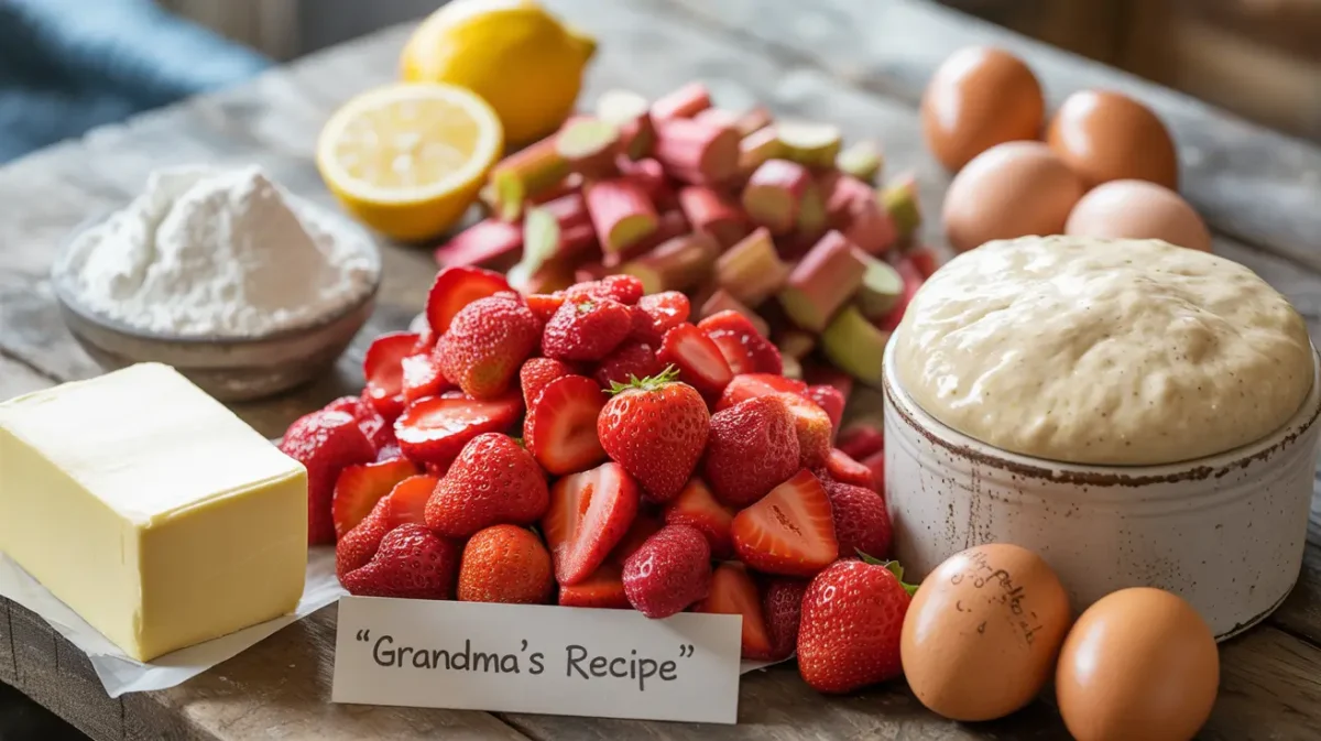 Pie ingredients on rustic table