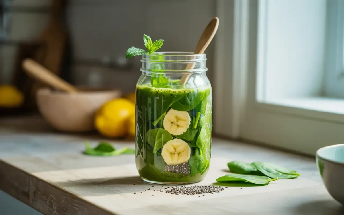 Green smoothie made for weight loss breakfast