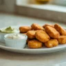 Crispy keto chicken nuggets with dipping sauces