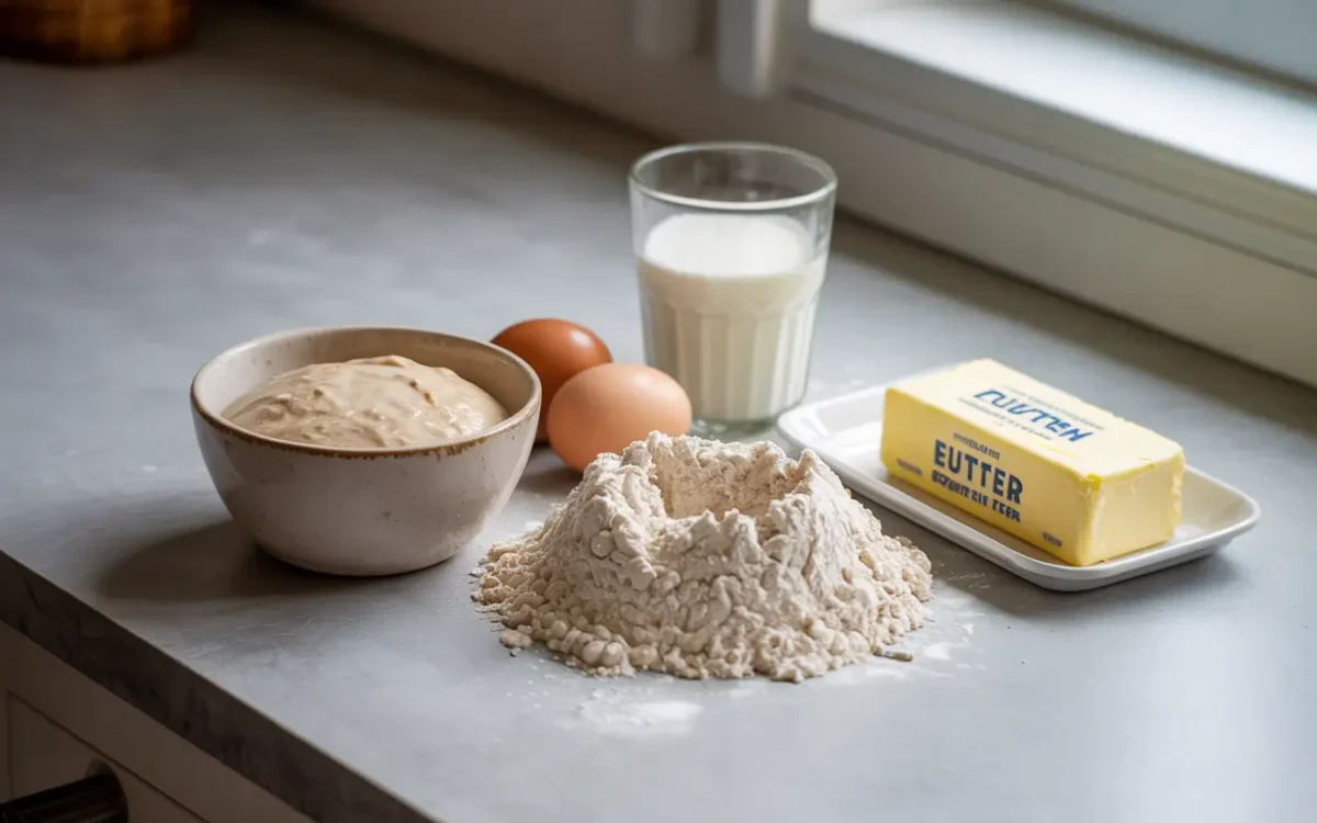 Sourdough bun ingredients layout