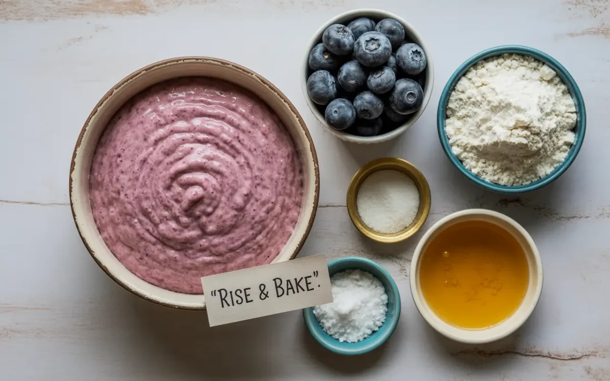 Ingredients for sourdough blueberry bagels