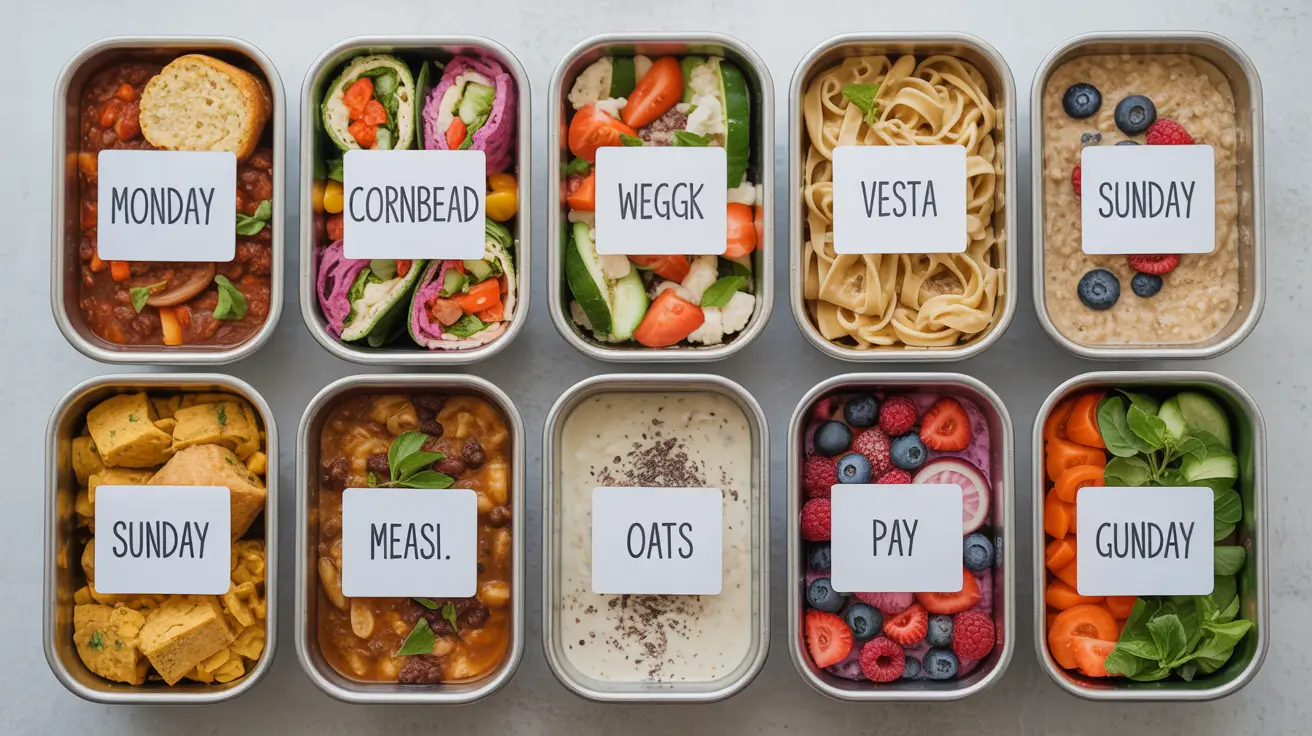 Weekly meal prep containers organized by day