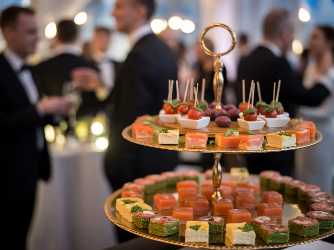 Mini appetizers served at a cocktail party