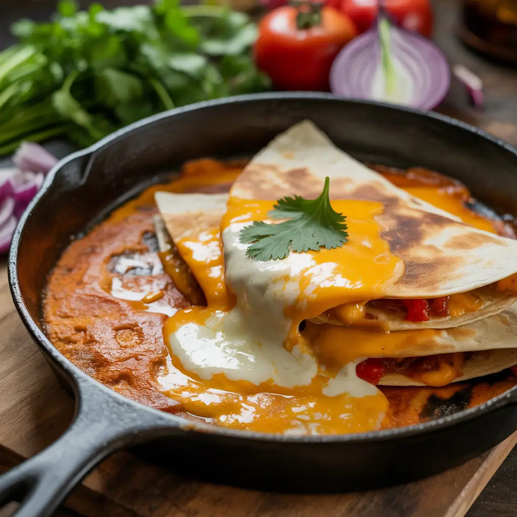 Chihuahua cheese melting on quesadillas
