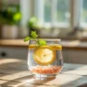Recipe for pink salt diet detox drink with lemon