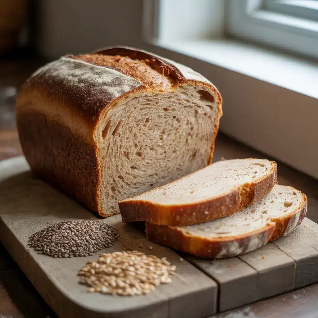 Sourdough spelt bread with chia and flaxseeds
