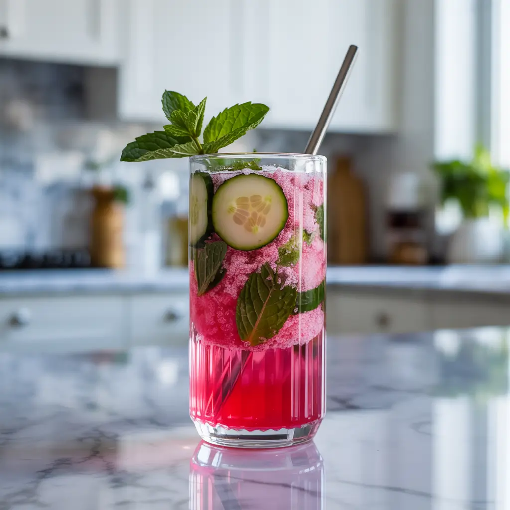 Japanese pink salt trick with cucumber and mint for detox