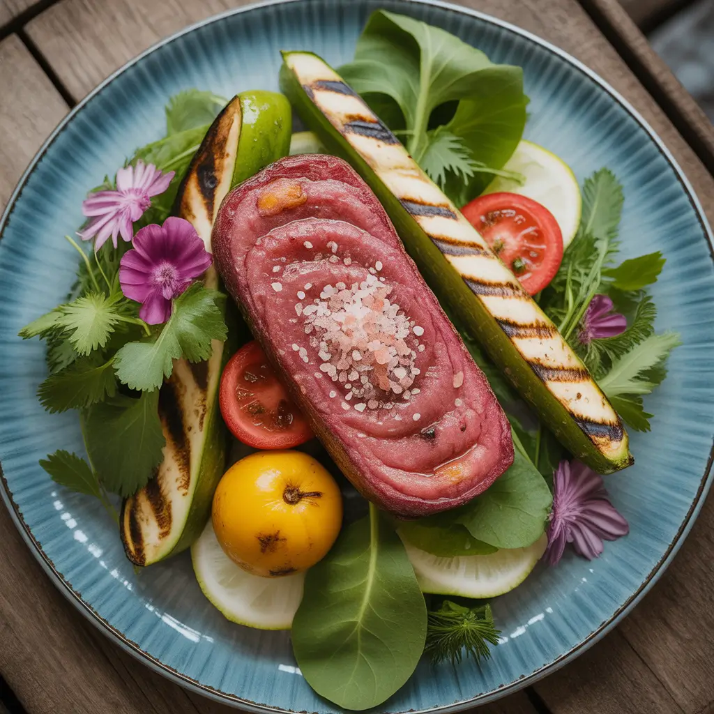 Healthy meals with pink Himalayan salt