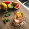 recipe for pink salt detox drink with lemon