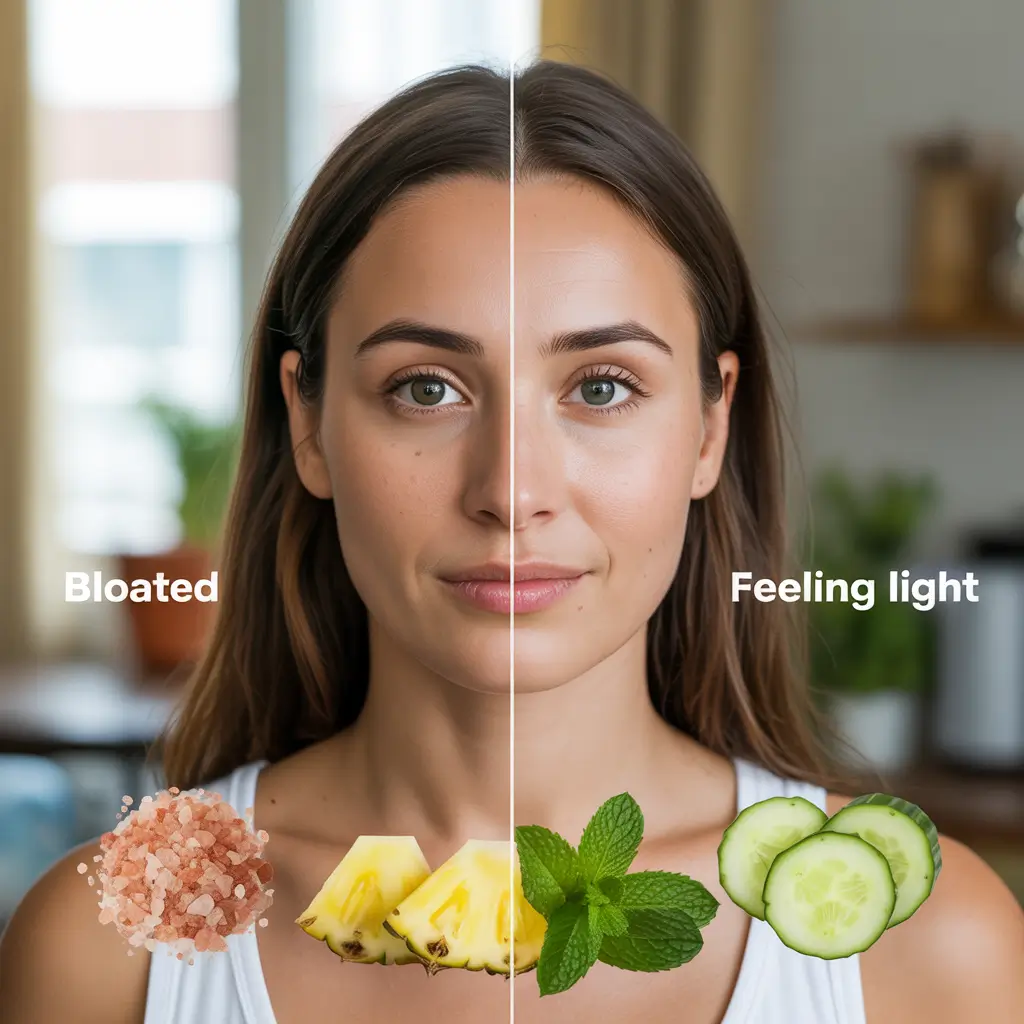 Pink salt detox effect before and after