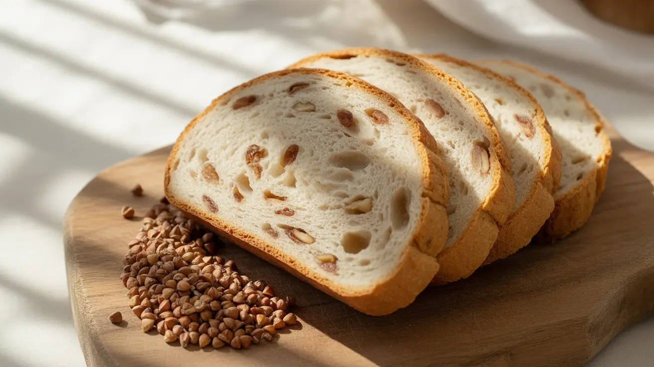 low FODMAP diet bread on wooden board with rice flour