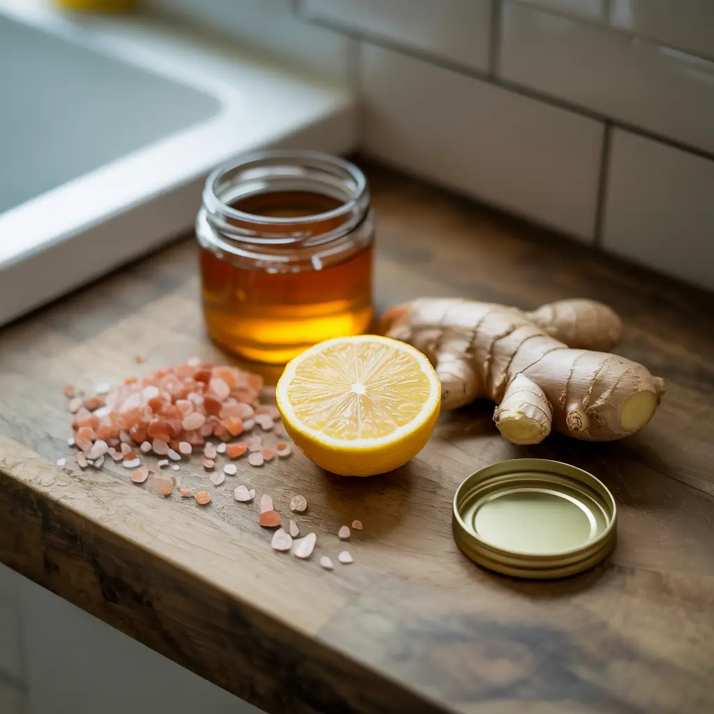 Ingredients for Japanese pink salt drink recipe