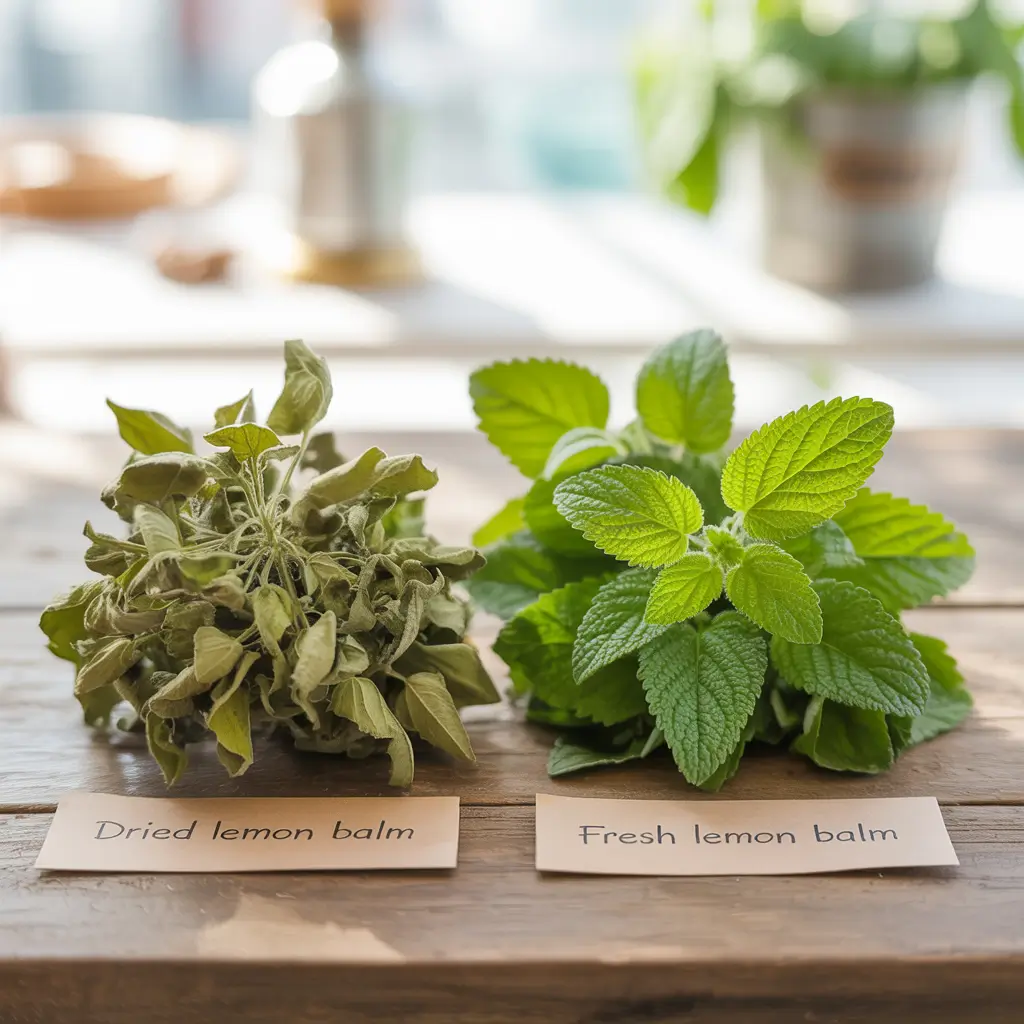 dried and fresh lemon balm compared for health benefits