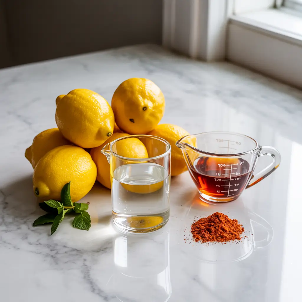 master cleanse diet ingredients laid out