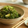 wakame seaweed salad served in bowl