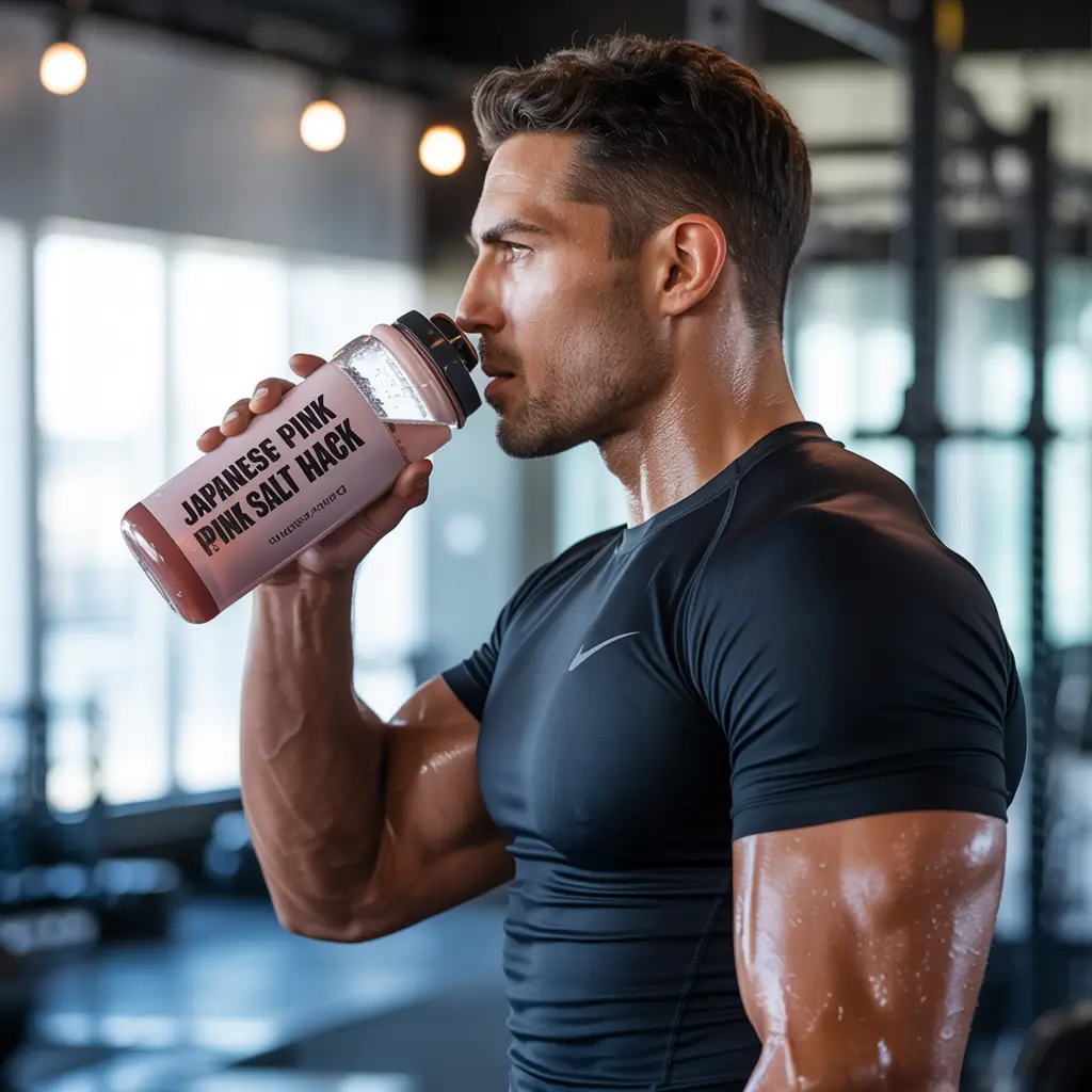 athlete drinking japanese pink salt hack pre-workout