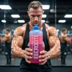 bodybuilder using pink salt for hydration