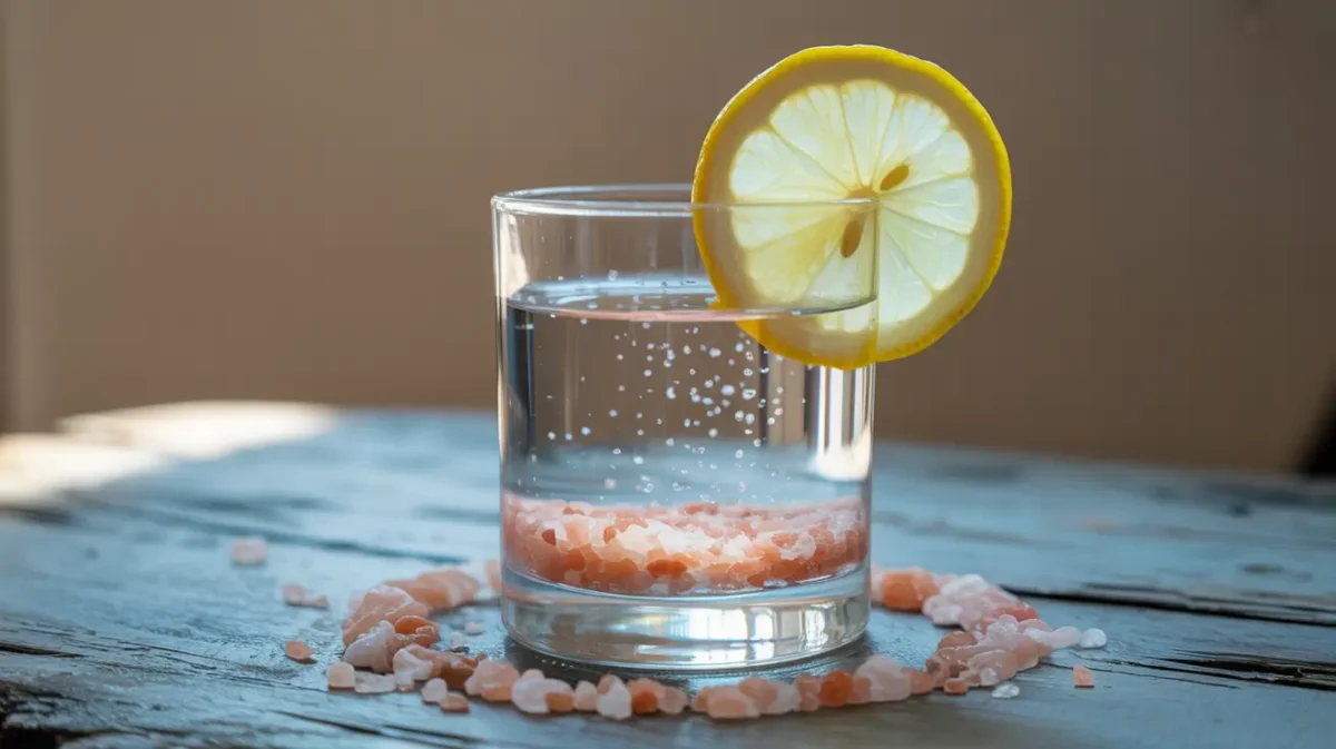 The pink salt trick drink with Himalayan pink salt and lemon