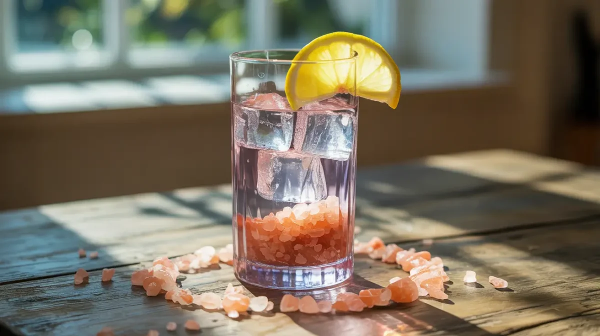 Pink salt ice diet recipe refreshing drink with lemon and ice