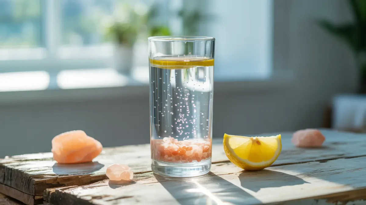 How to make pink salt diet drink with Himalayan crystals and lemon