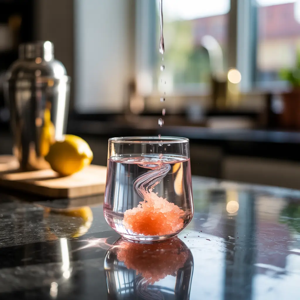 Preparing the pink salt trick recipe