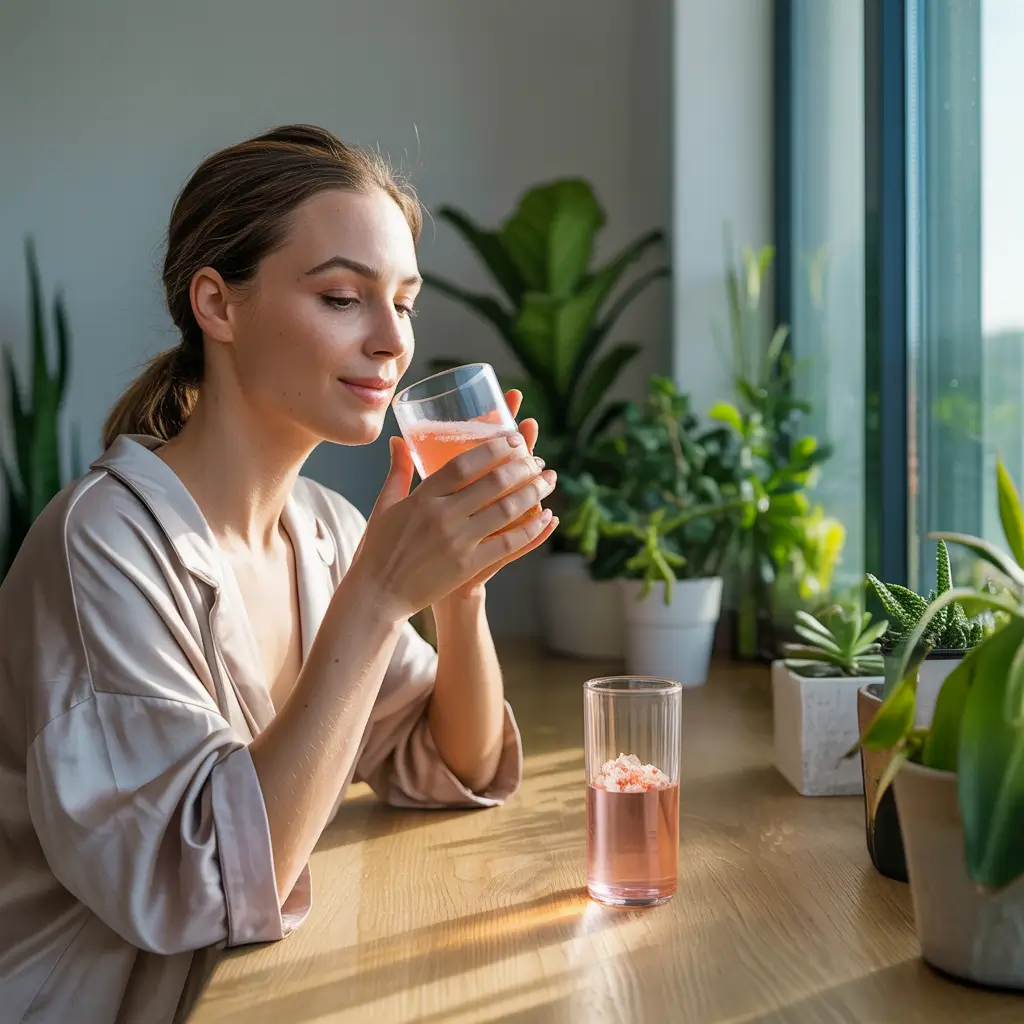 morning ritual Japanese Pink Salt Trick drink