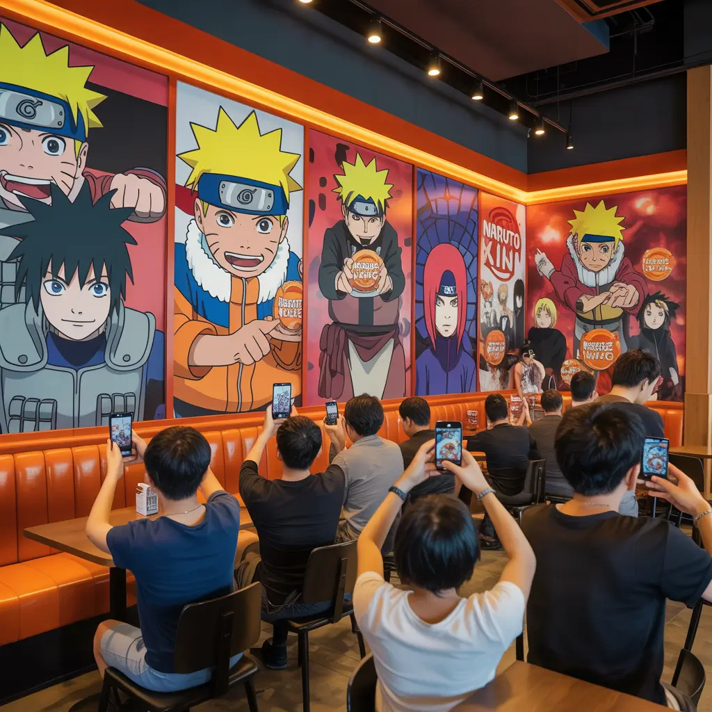 Naruto-themed Burger King Malaysia 2025 interior