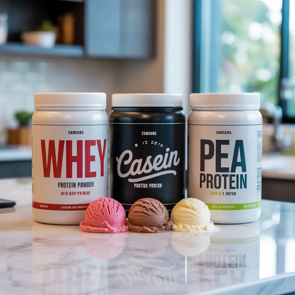Whey, casein, and pea protein comparison for banana-free protein ice cream