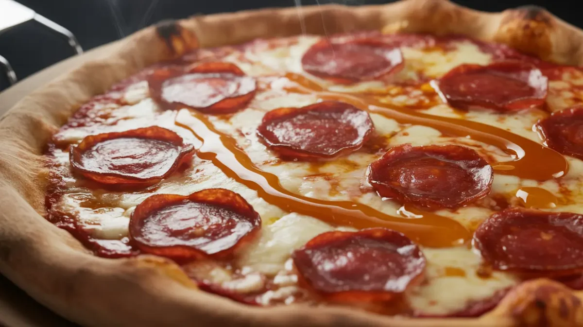 Marco’s Hot Honey Pizza with spicy honey drizzle and melted mozzarella