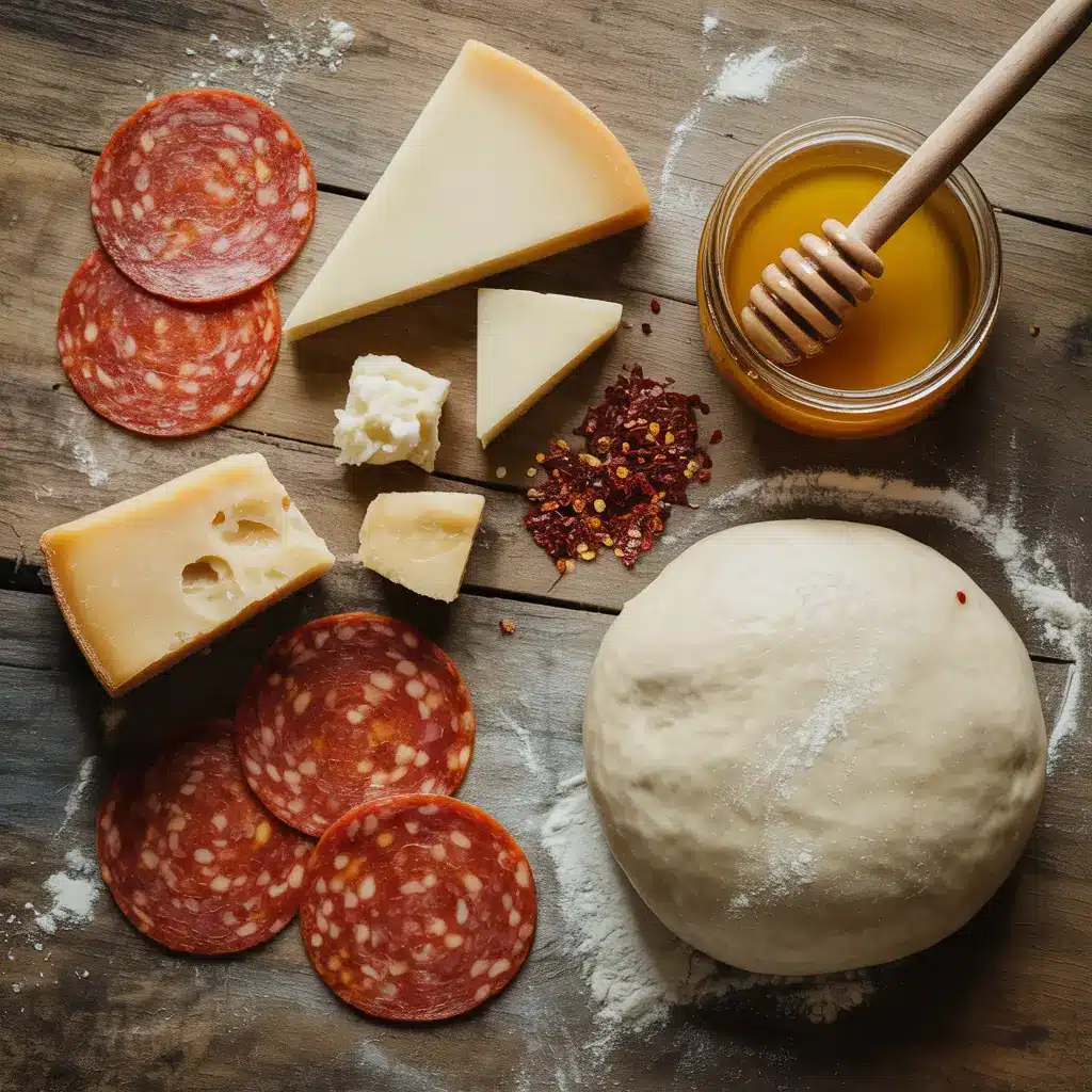 Ingredients for Hot Honey Magnifico Pizza with chili honey and pepperoni